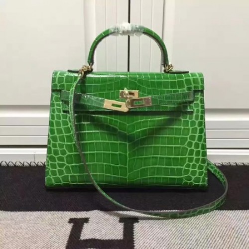 Hermès Kelly 28cm Válltáska Krokodilbőr K28 Piros