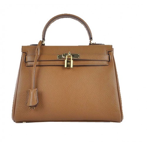 Hermes Kelly 28cm Válltáska Búza Szemcsés Bőr Ezüst