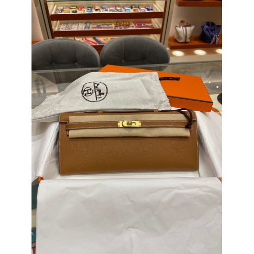 Hermès Kelly 31cm Kuplung Eredeti Epsom Bőr KL31 Barna