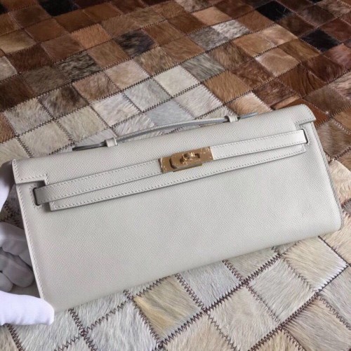 Hermès Kelly 31cm Kuplung Eredeti Epsom Bőr KL31 Fehér