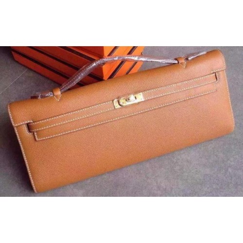 Hermès Kelly 31cm-es Epsom Bőr Kuplung KL31 Bézs