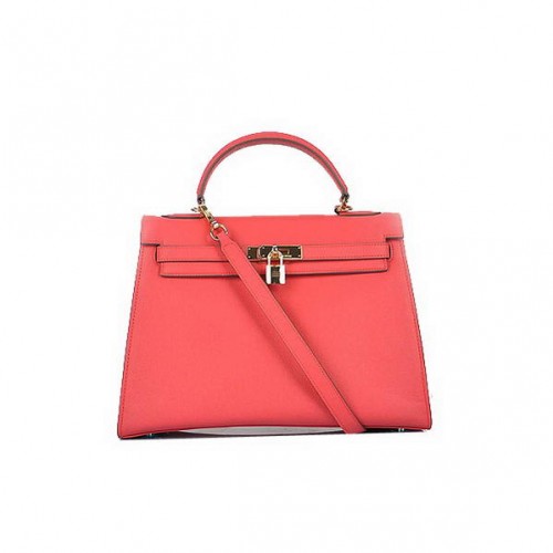 Hermes Kelly 32cm Táska Világospiros Marhabőr Arany