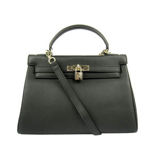 Hermès Kelly 32cm Táska Togo Bőr 6108 Fekete Arany
