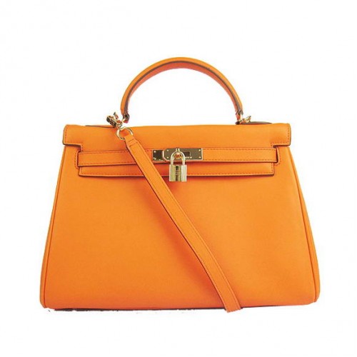 Hermès Kelly 32cm Táska Togo Bőr 6108 Narancssárga Arany