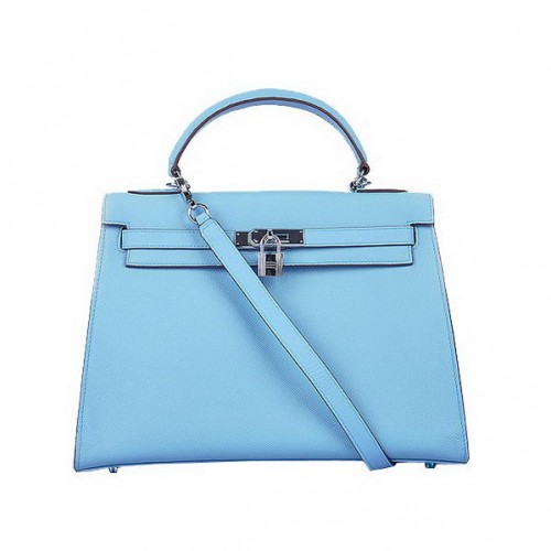 Hermès Kelly 32cm Táska Togo Bőr Világoskék
