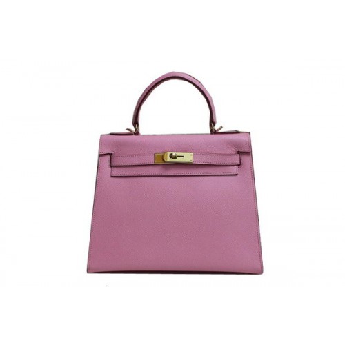 Hermès Kelly 32cm Válltáska Rózsaszín Saffiano Bőr K32 Arany