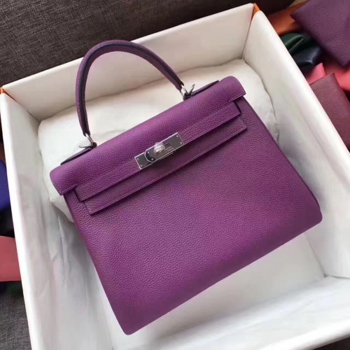 Hermès Kelly 32cm/28cm Válltáska TOGO Bőr KY28 Lila
