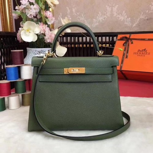 Hermès Kelly 32cm Válltáska TOGO Bőr KY32 Zöld