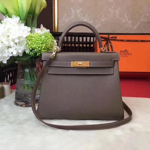 Hermès Kelly 32cm Válltáska TOGO Bőr KY32 Szürke