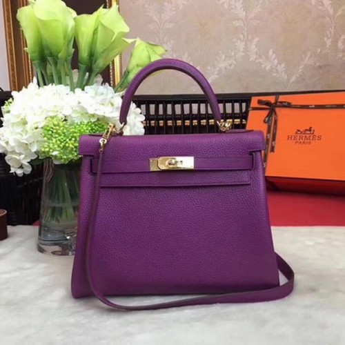 Hermès Kelly 32cm Válltáska TOGO Bőr KY32 Lila