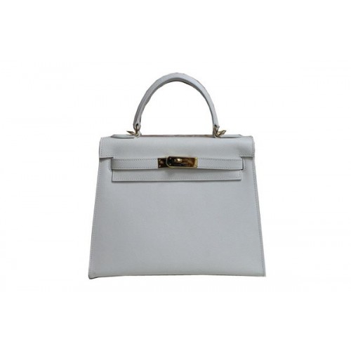 Hermès Kelly 32cm Válltáska Fehér Saffiano Bőr K32 Ezüst
