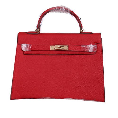 Hermes Kelly 32cm Válltáska Szemcsés Bőr Burgundi