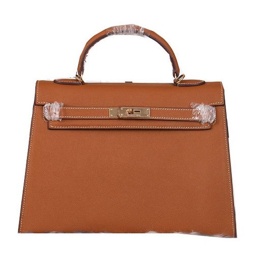 Hermès Kelly 32cm Válltáska Szemcsés Bőr Bézs Színű