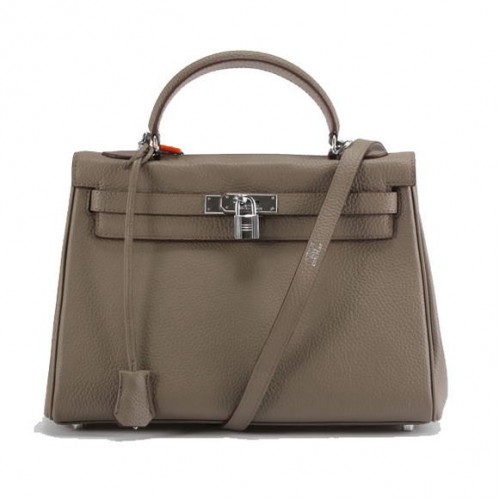 Hermès Kelly 32cm Togo Bőr Táska 6018 Sötét Szürke Ezüst