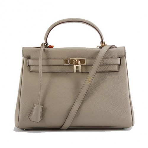 Hermès Kelly 32cm Togo Bőr Táska 6018 Világosszürke Arany