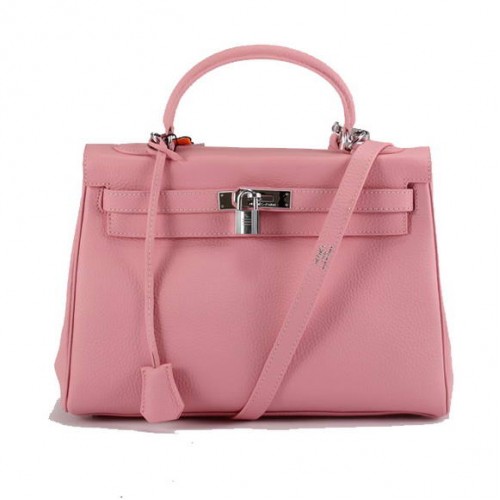 Hermès Kelly 32cm Togo Bőr Táska 6018 Rózsaszín Ezüst