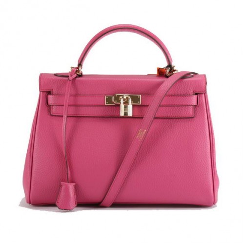 Hermès Kelly 32cm Togo Bőr Táska 6018 Rózsaszín Arany