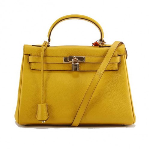 Hermès Kelly 32cm Togo Bőr Táska 6018 Sárga Arany