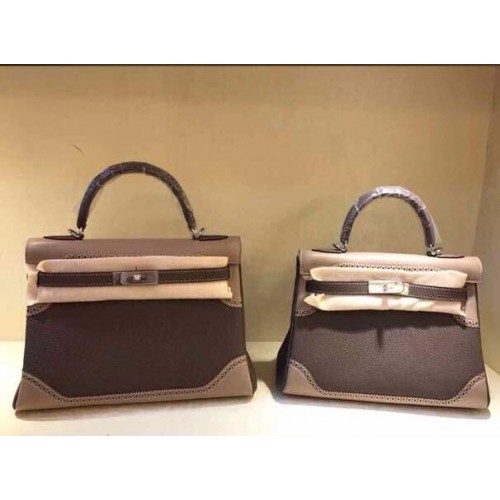 Hermès Kelly 32cm/28cm-es TOGO bőr táska KY28 gary