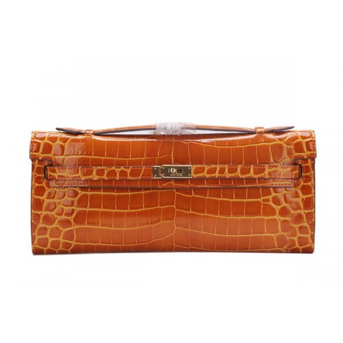 Hermes Kelly Kuplungtáska Krokodilbőr K1002 Barna