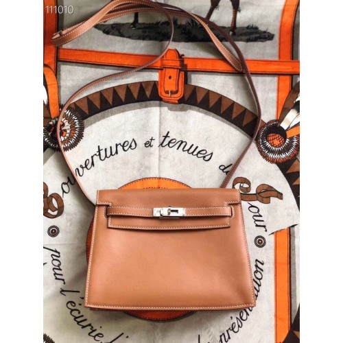 Hermès Kelly Danse Eredeti Bőr 22CM KL22 Barna