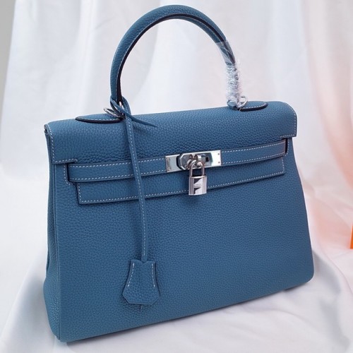 Hermès Kelly Válltáska Eredeti TOGO Bőr KY3255 kék
