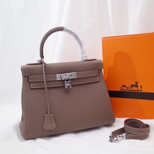 Hermès Kelly Válltáska Eredeti TOGO Bőr KY3255 szürke
