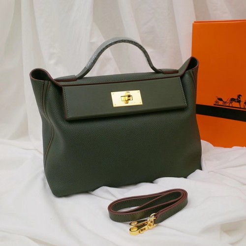 Hermès Kelly Togo Bőr Táska H2424 Feketészöld