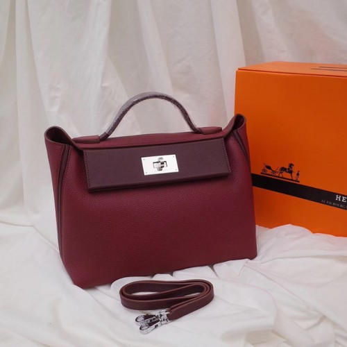 Hermès Kelly Togo Bőr Szállít Táska H2424 Bordó