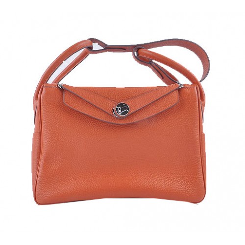 Hermès Lindy 30cm Szemcsés Bőr Válltáska H6207 Narancssárga