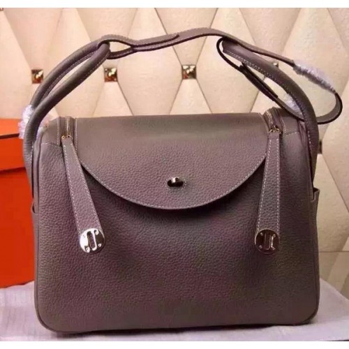 Hermès Lindy 30cm Bőr Válltáska H0881 Szürke