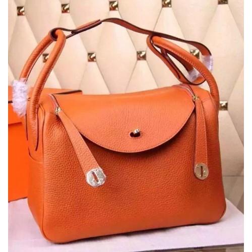 Hermès Lindy 30cm Bőr Válltáska H0881 Narancssárga