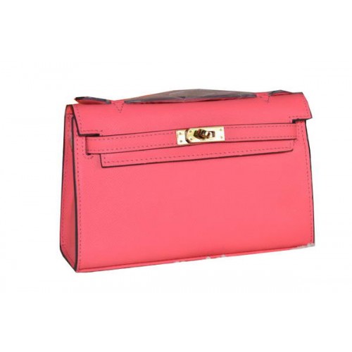 Hermès MINI Kelly 22cm Szállít Táska Borjúbőr Világospiros