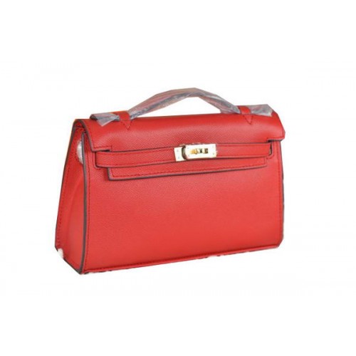 Hermès MINI Kelly 22cm-es Táska Borjúbőr Piros