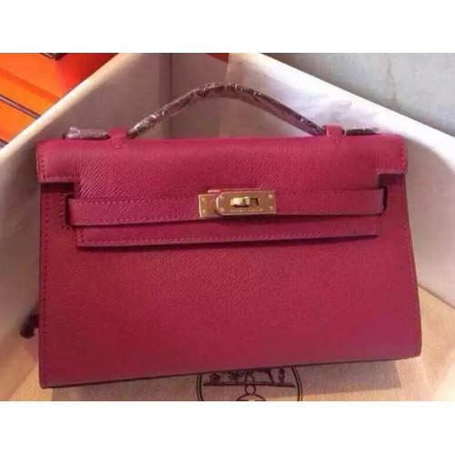Hermès MINI Kelly 22cm-es Táska Borjúbőr K22 Barackszínű