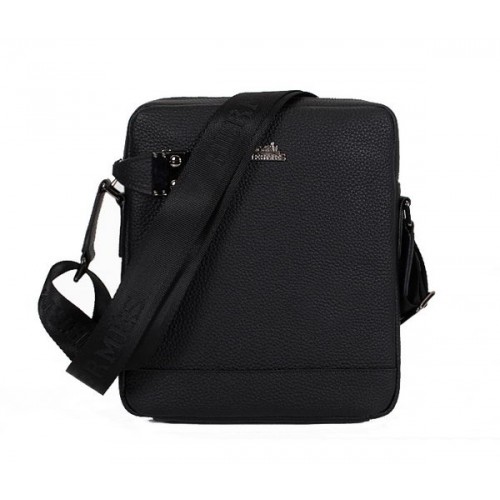 Hermès Eredeti Marhabőr Messenger Táska M33994 Fekete