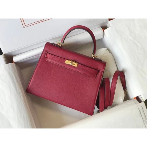 Hermès Eredeti Epsom Bőr KEL2578 Burgundia