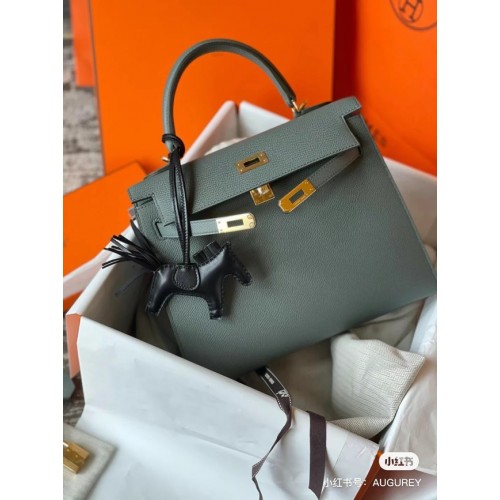 Hermès Eredeti Epsom Bőr KEL2578 Elefántszürke