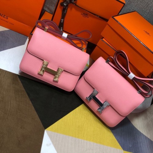 Hermès Eredeti Espom Bőr Constance Táska 5333 Rózsaszín
