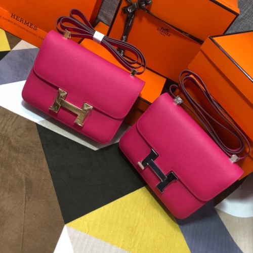 Hermès Eredeti Espom Bőr Constance Táska 5333 Liláspiros