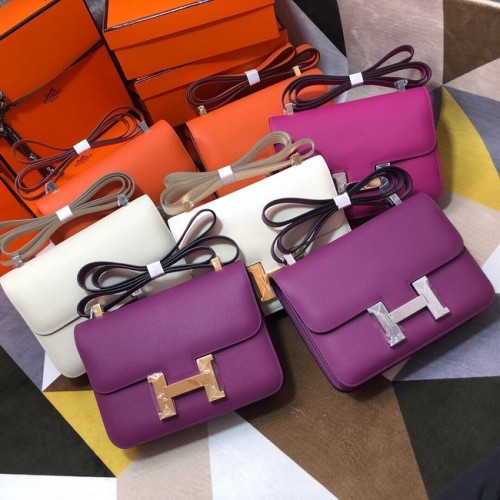 Hermès Eredeti Espom Bőr Constance Táska 5333 lila