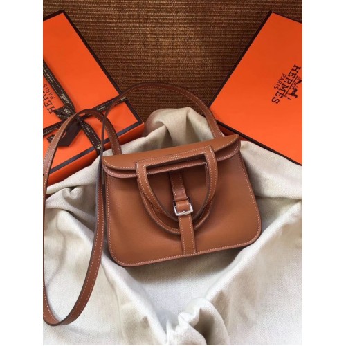 Hermès Eredeti Halzan mini táska H069523 barna