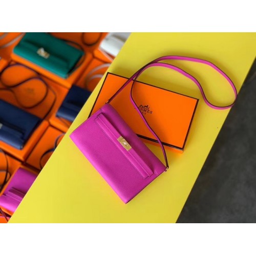 Hermès Eredeti Kelly Espom Bőr Táska H4087 Lilás Piros