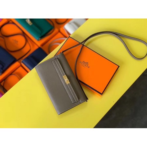 Hermès Eredeti Kelly Espom Bőr Táska H4087 Sötétszürke