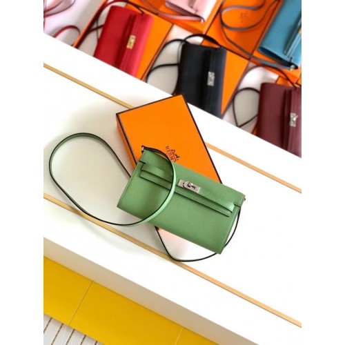 Hermès Eredeti Kelly Espom Bőr Táska H4087 Zöld