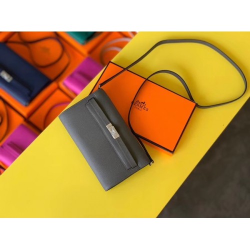 Hermès Eredeti Kelly Espom Bőr Táska H4087 Szürke
