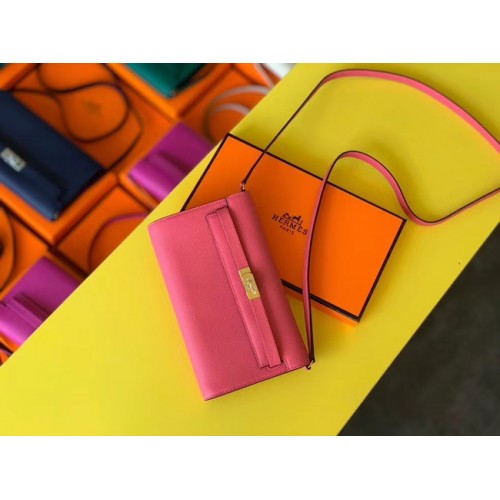 Hermès Eredeti Kelly Espom Bőr Táska H4087 Rózsaszín