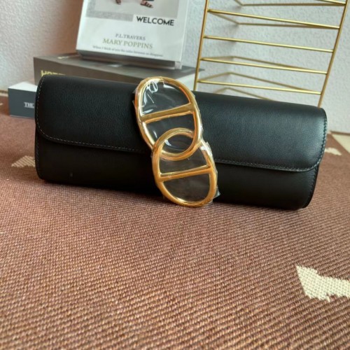 Hermès Eredeti Swift Bőr Kuplung 36999 Fekete