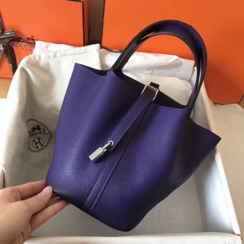 Hermès Picotin Lock PM Táska Eredeti Bőr H8688 Lila