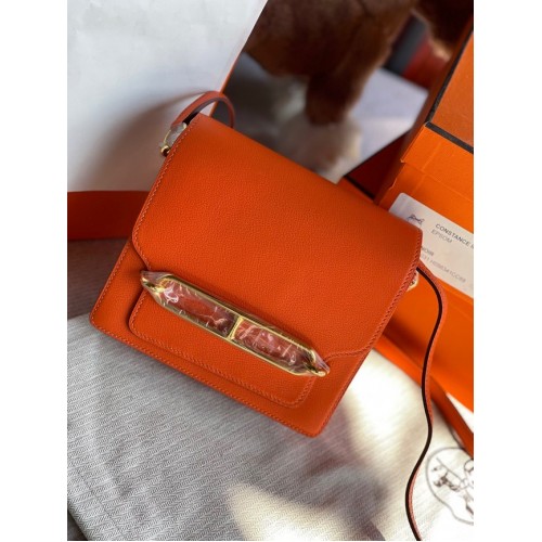 Hermès Roulis 19cm Evercolor 9D H9003 narancssárga és arany